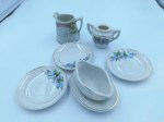 blue floral tea set